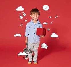 TONIES Red Toniebox Starter Set With Playtime Songs -Tonies boxine toniebox playtime red busy bee toys